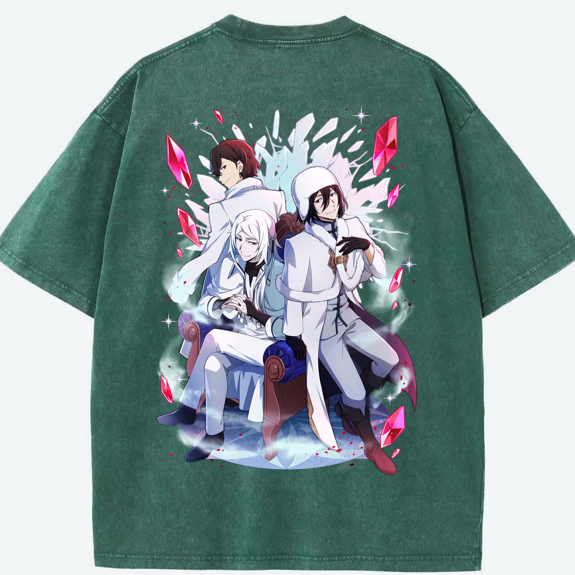 （画像用） 文豪ストレイドッグス Bungo Stray Dogs 綿100% ヴィンテージ風 半袖Tシャツ（背面プリント）